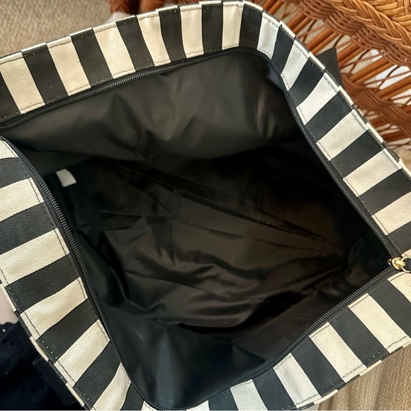 Victoria's Secret Black and White Striped Tote - Picture 5 of 5